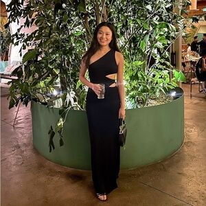 STAUD Letta One-shoulder Cut Out Jersey Maxi Dress